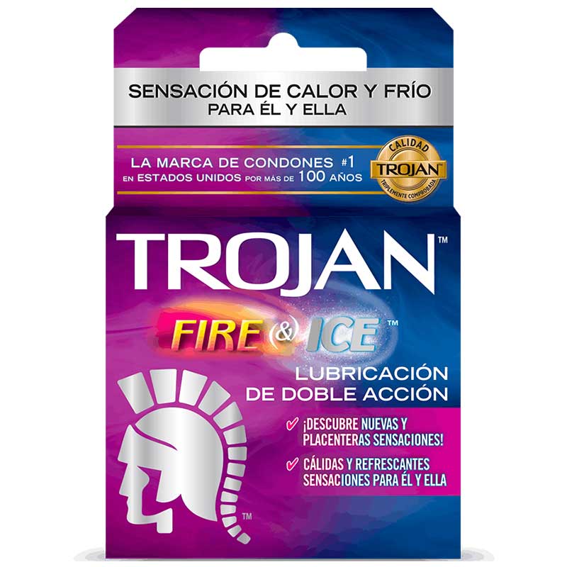 Preservativos Trojan Fire y Ice 3 Unidades
